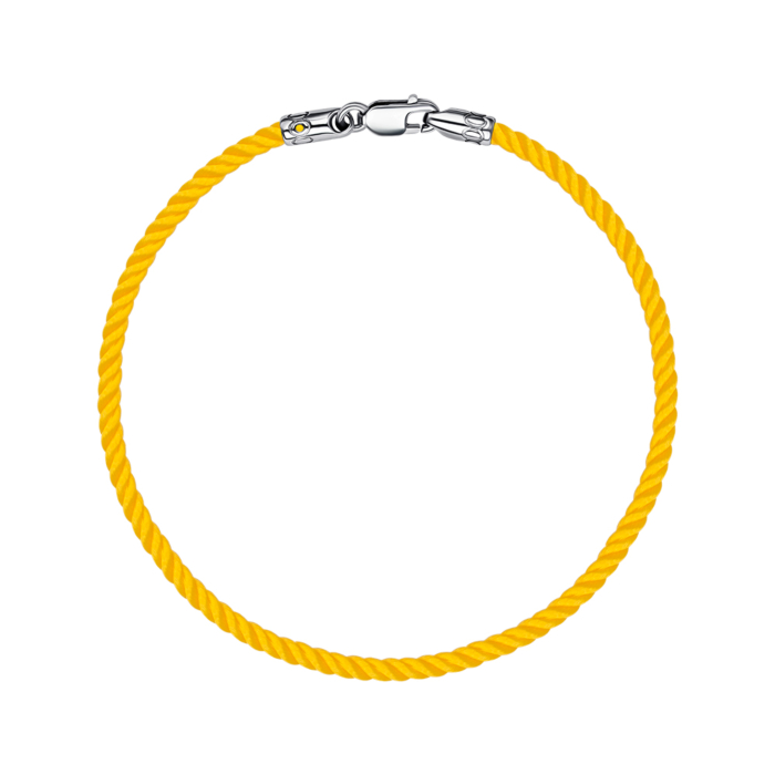 Шелковый серебряный браслет SGrit2mm Yellow BR
