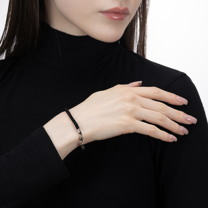 Шовковий браслет. Артикул SGrit3mm Black BR ROD