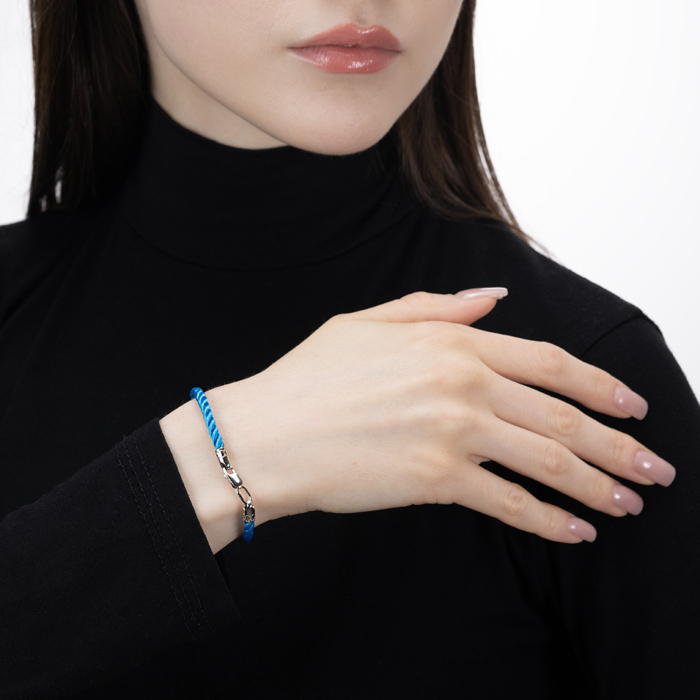 Шовковий браслет. Артикул SGrit3mm Blue BR ROD