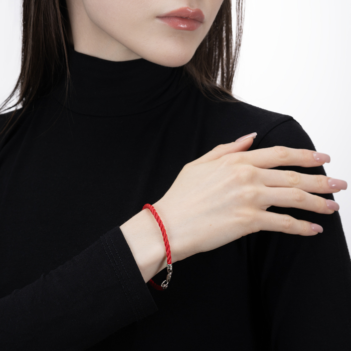 Шовковий браслет. Артикул SGrit3mm Red BR ROD