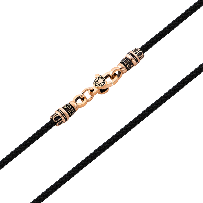 Шелковый ювелирный шнурок с золотым замком.Артикул UG5480 З.ч.