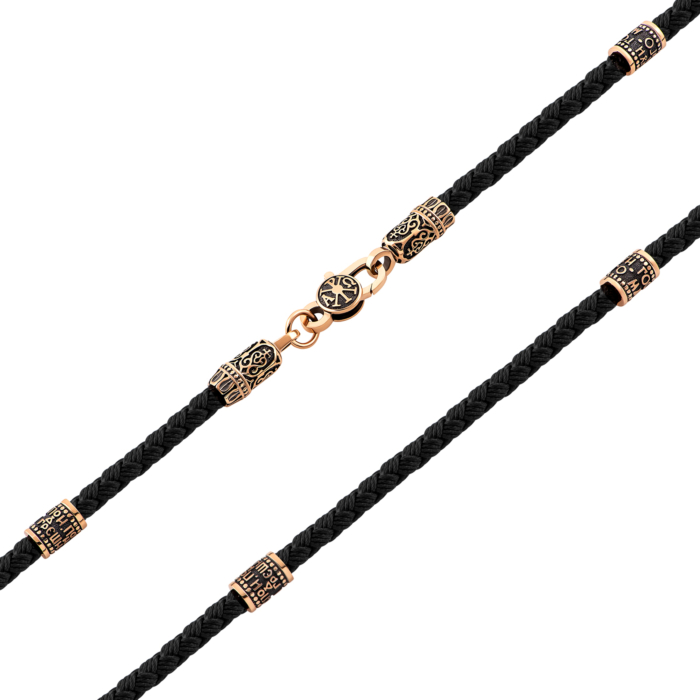 Шелковый ювелирный шнурок с золотым замком.Артикул UG5482 З.ч.