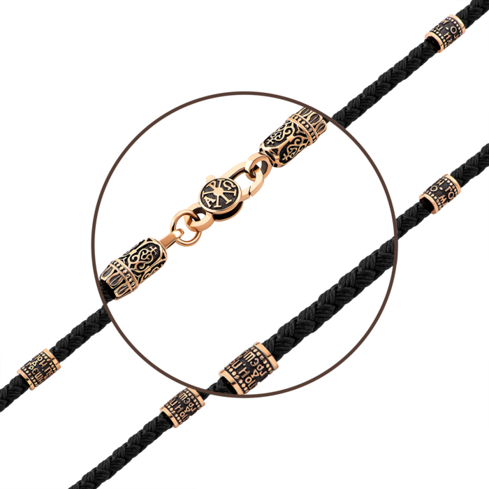 Шовковий ювелірний шнурок з золотим замком.Артикул UG5482 З.ч.