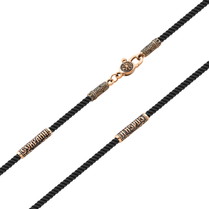 Шелковый ювелирный шнурок с золотым замком.Артикул UG5486 З.ч.