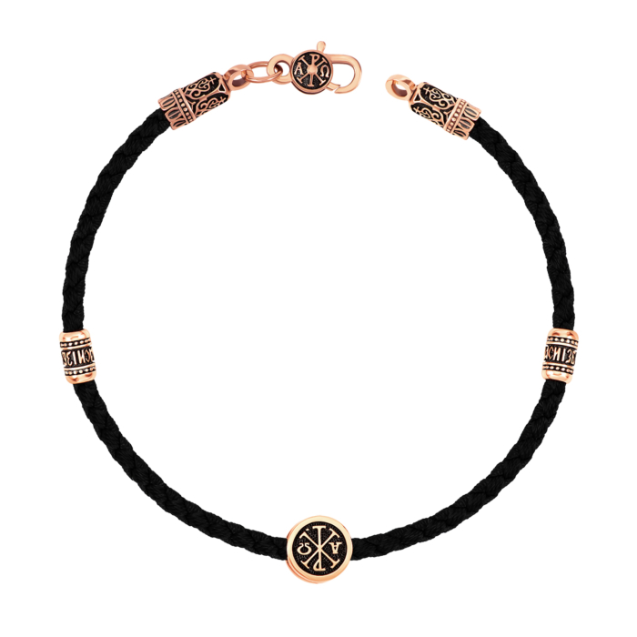 Шовковий браслет із золотими вставками. Артикул UG5482 З.32/18 ч.