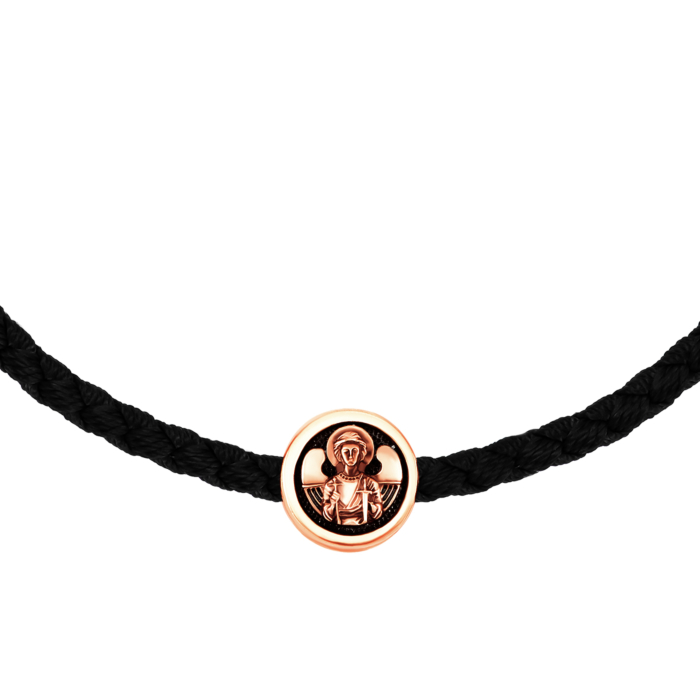 Шовковий браслет із золотими вставками. Артикул UG5482 З.32/18 ч.