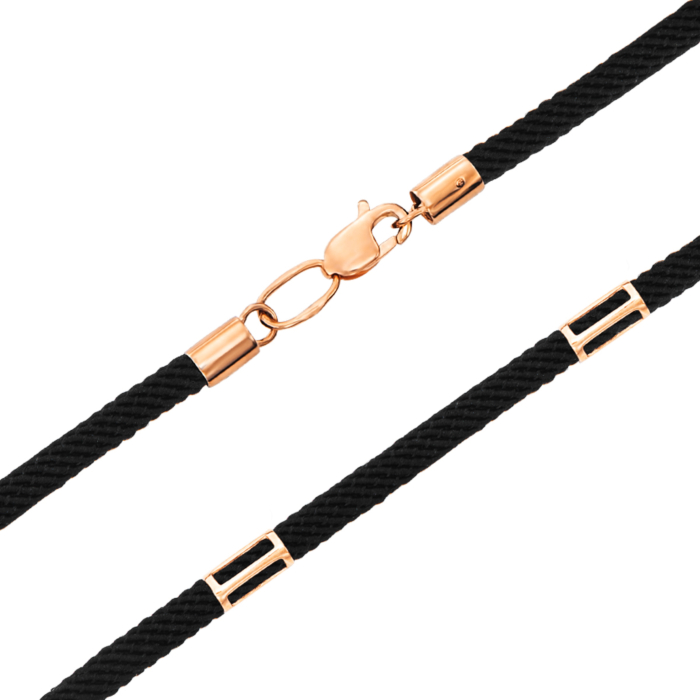 Синтетический шнурок с золотой застежкой. Артикул 06157-65/01/0