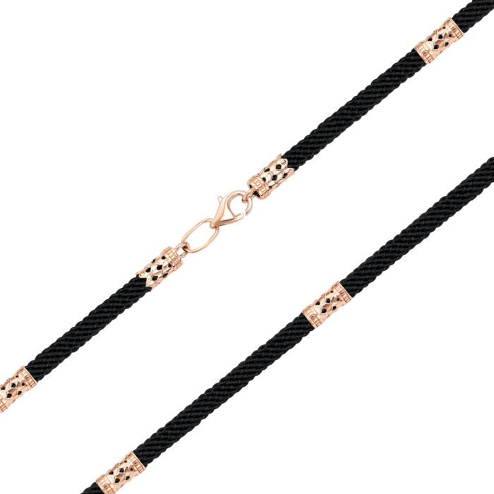 Синтетический шнурок с золотой застежкой. Артикул 06158-75/01/0