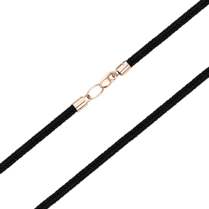 Синтетический шнурок с золотой застежкой. Артикул 06159-1/01/0