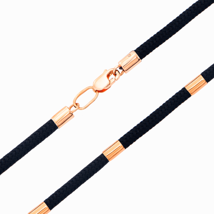 Синтетический шнурок с золотой застежкой. Артикул 06183-45/01/0