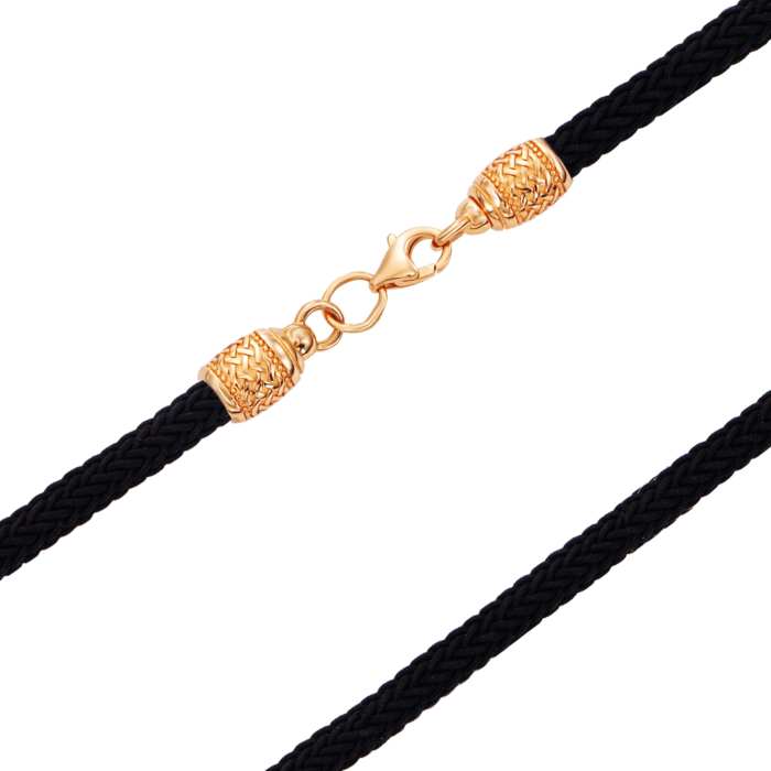 Синтетический шнурок с золотой застежкой. Артикул 06227/01/0