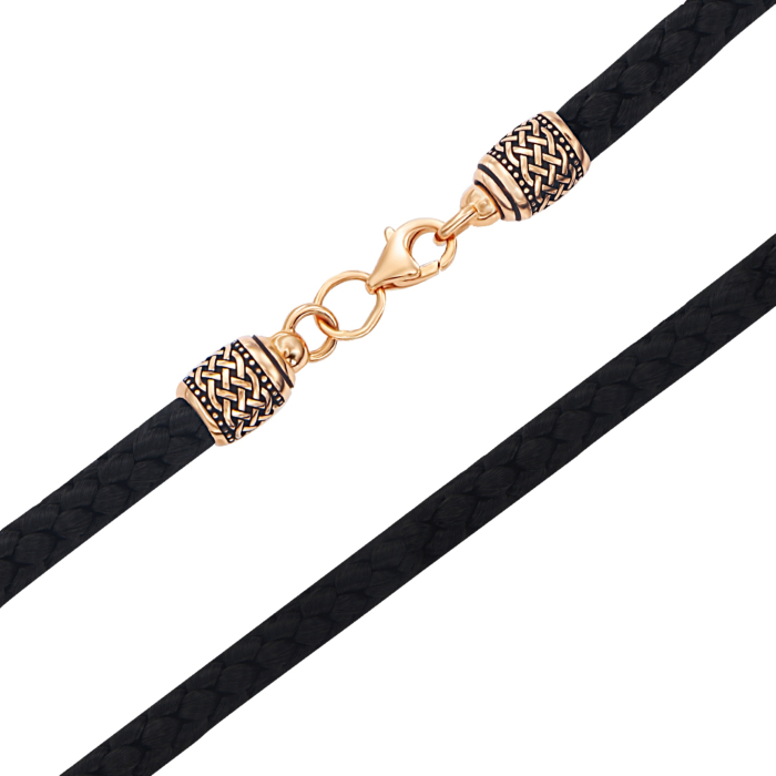 Синтетический шнурок с золотой застежкой. Артикул 06228/01/4