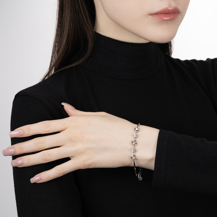 Срібний браслет з фіанітами. Артикул SL00059-B/12/1