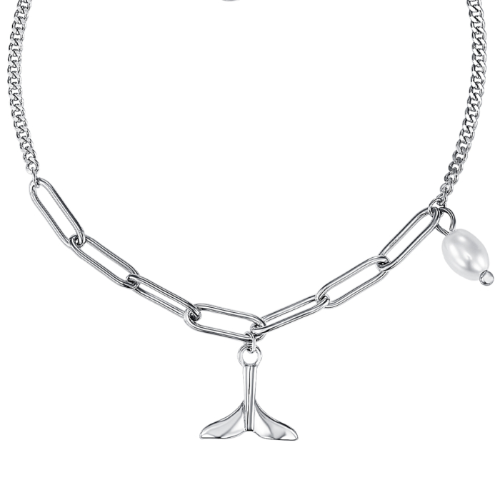 Срібний браслет з перлиною. Артикул SL00655-B/12/4742