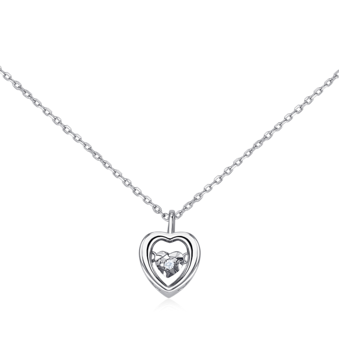 Срібне кольє з фіанітом SN00628-K/12/1