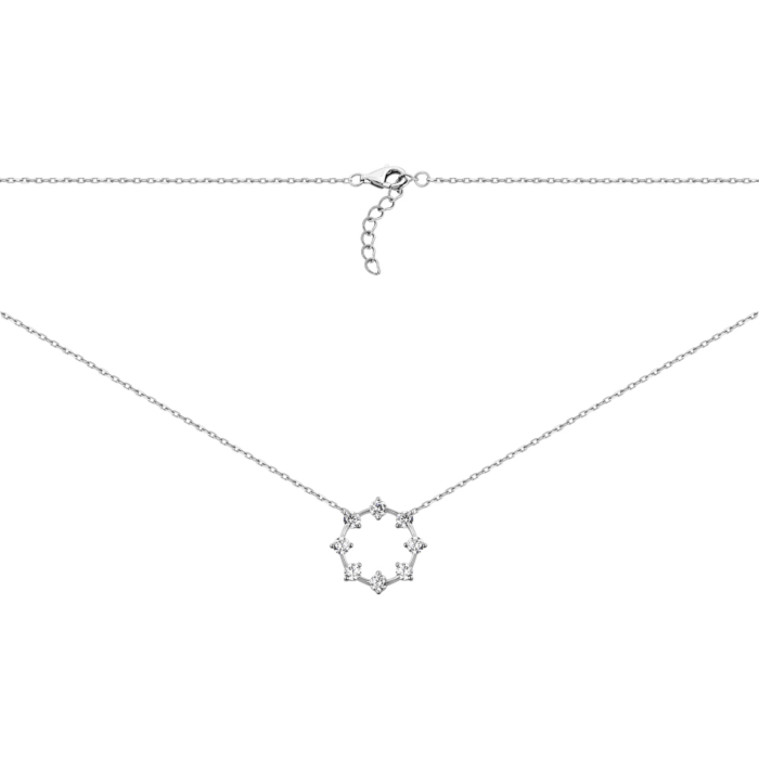 Срібне кольє з фіанітами. Артикул UG5SN37653