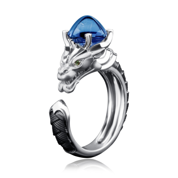 Кольцо из белого золота Magerit с топазом, изумрудами и бриллиантами 1944.2-R/04/10927