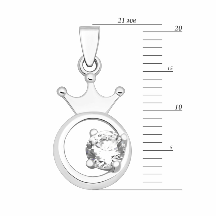 Срібна підвіска з фіанітом. Артикул UG5SP00125