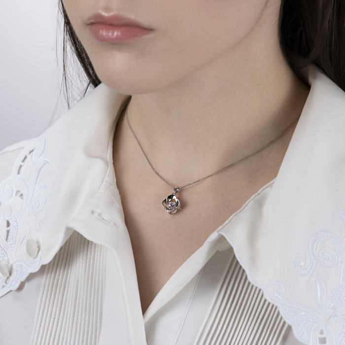 Срібна підвіска з фіанітом. Артикул SP00341-P/12/1