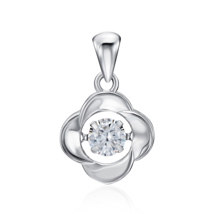 Срібна підвіска з фіанітом. Артикул SP00341-P/12/1