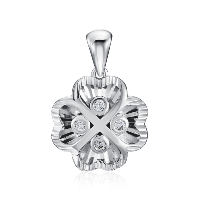 Срібна підвіска з фіанітами. Артикул SP00377-P/12/1