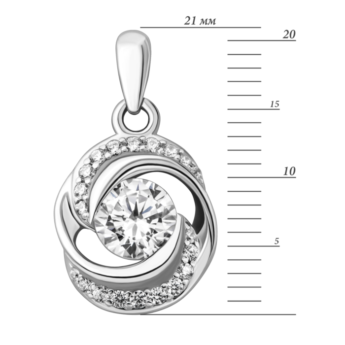 Срібна підвіска з фіанітами. Артикул UG5SP00393