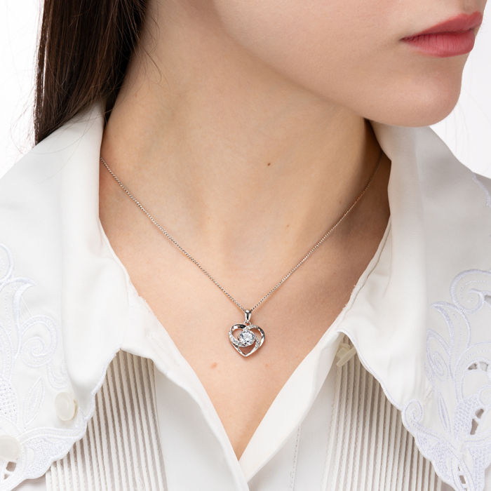 Срібна підвіска з фіанітами. Артикул SP00405-P/12/1