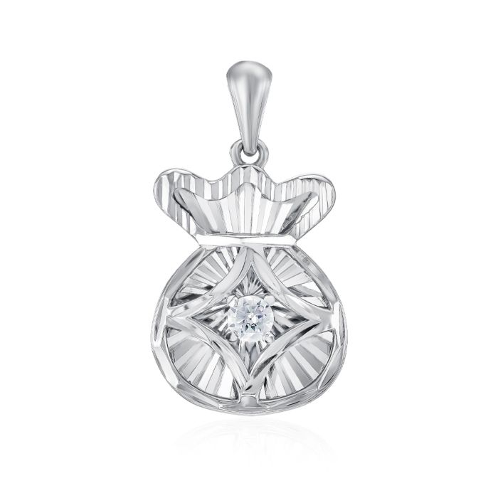 Срібна підвіска з фіанітом. Артикул SP00421-P/12/1