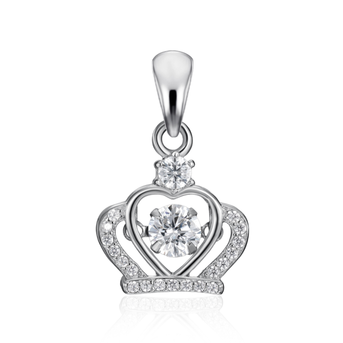 Срібна підвіска "Корона" з фіанітами. Артикул SP00427-P/12/1