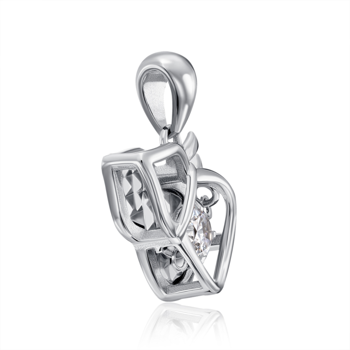 Срібна підвіска з фіанітом. Артикул SP00428-P/12/1