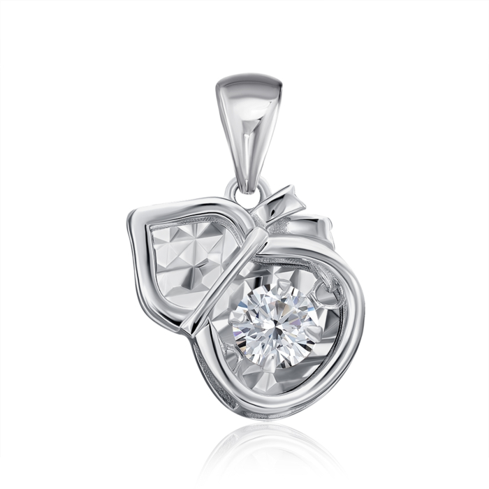 Срібна підвіска з фіанітом. Артикул SP00428-P/12/1