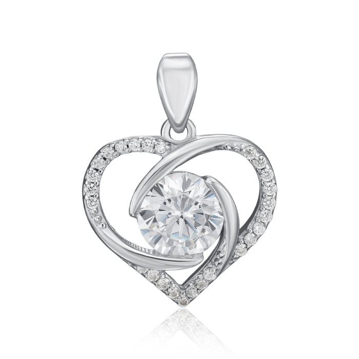 Срібна підвіска з фіанітами. Артикул SP00445-P/12/1