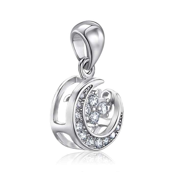 Срібна підвіска з фіанітами SP00454-P/12/1