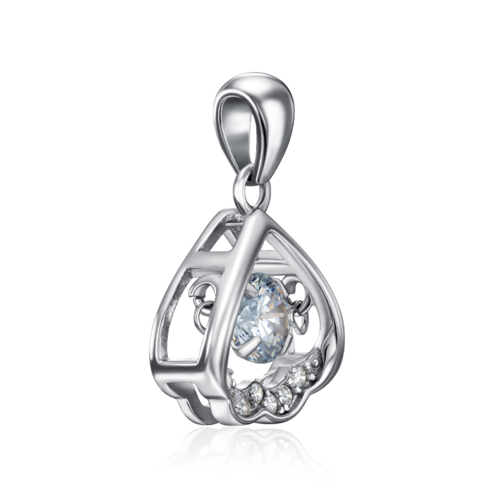 Срібна підвіска з фіанітами. Артикул SP00455-P/12/1