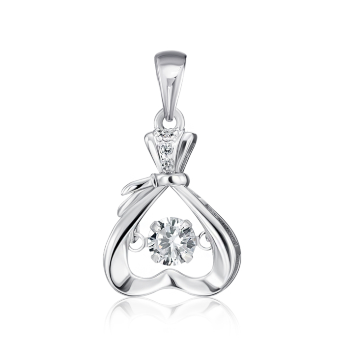 Срібна підвіска з фіанітами. Артикул SP00460-P/12/1