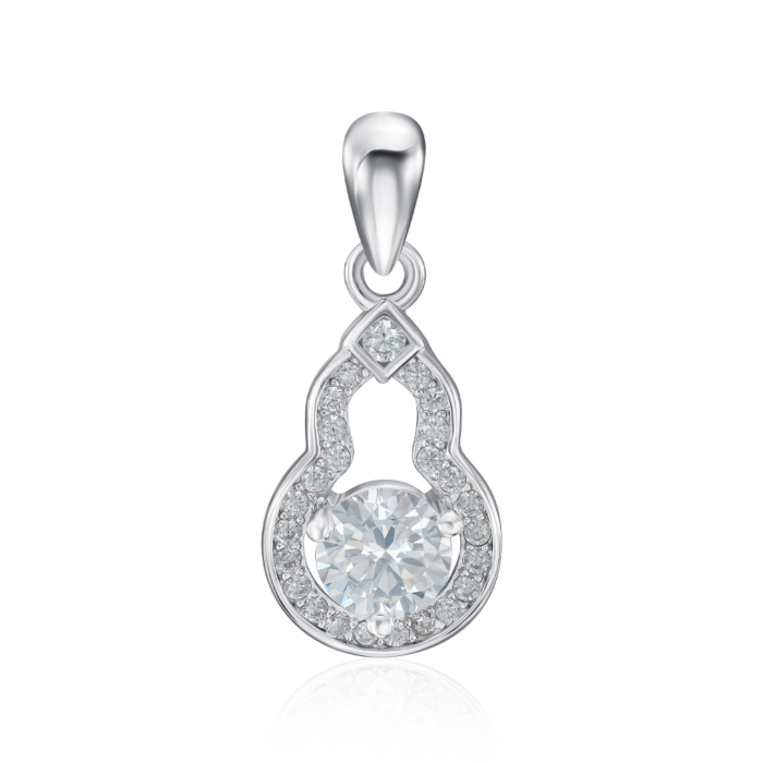 Срібна підвіска з фіанітами. Артикул SP00473-P/12/1