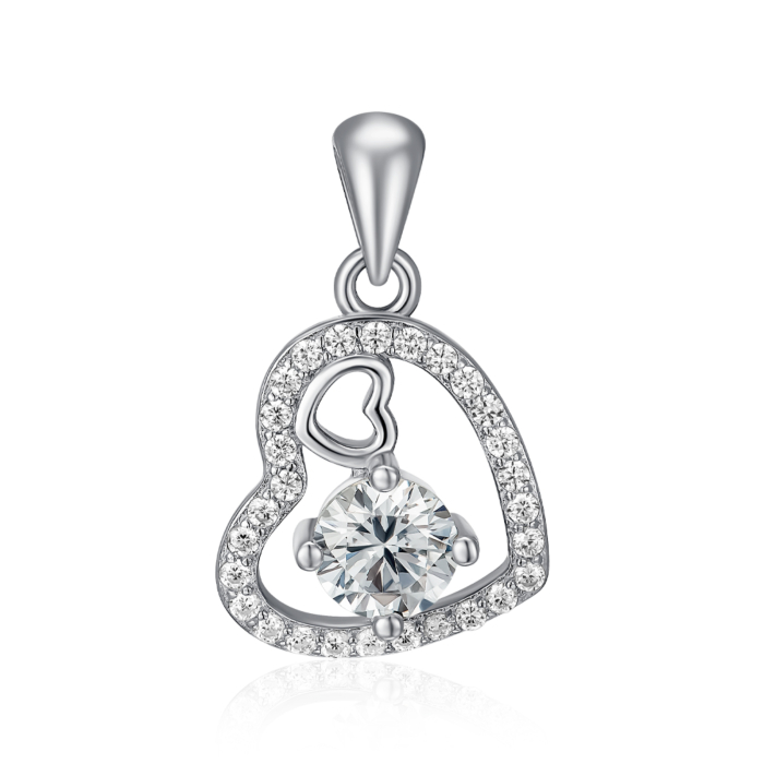 Срібна підвіска з фіанітами. Артикул SP00483-P/12/1