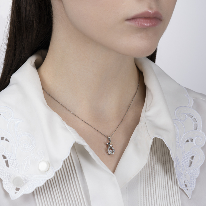 Срібна підвіска з фіанітами. Артикул SP00496-P/12/1