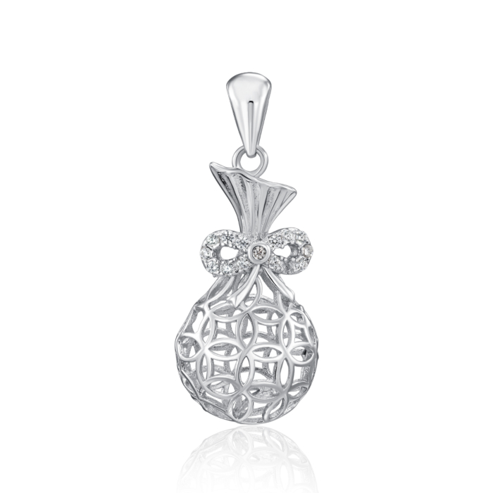Срібна підвіска з фіанітами. Артикул SP00498-P/12/1