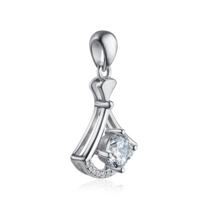 Срібна підвіска з фіанітами. Артикул SP00682-P/12/1