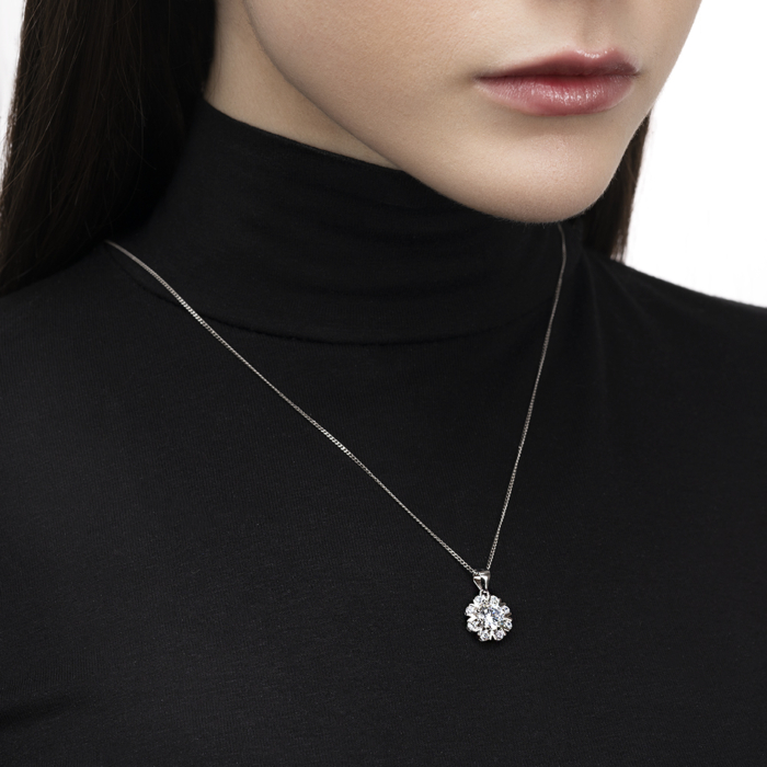 Срібна підвіска з фіанітами. Артикул SP00782-P/12/1