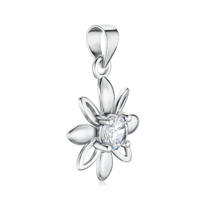 Срібна підвіска з фіанітом SP00876-P/12/1
