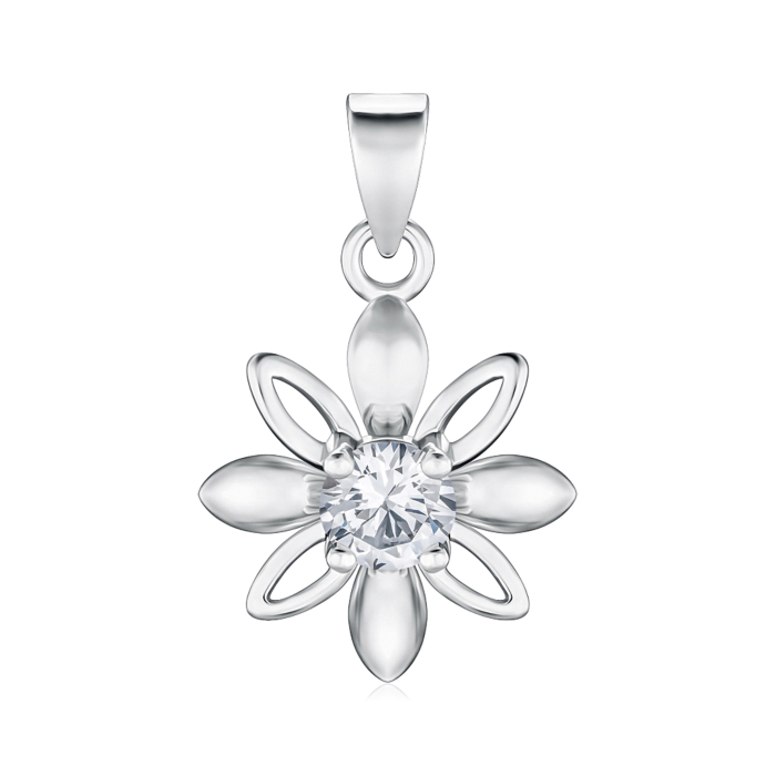 Срібна підвіска з фіанітом SP00876-P/12/1