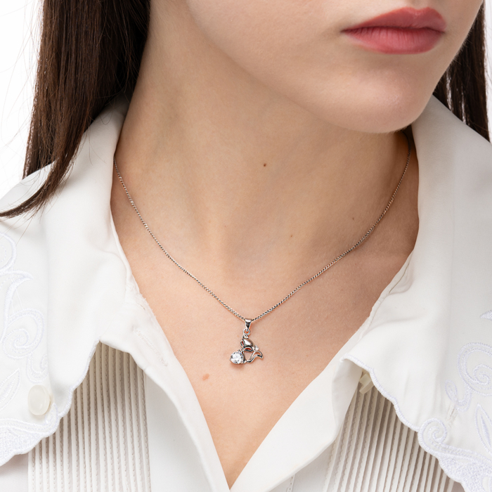 Срібна підвіска з фіанітом. Артикул SP00880-P/12/1