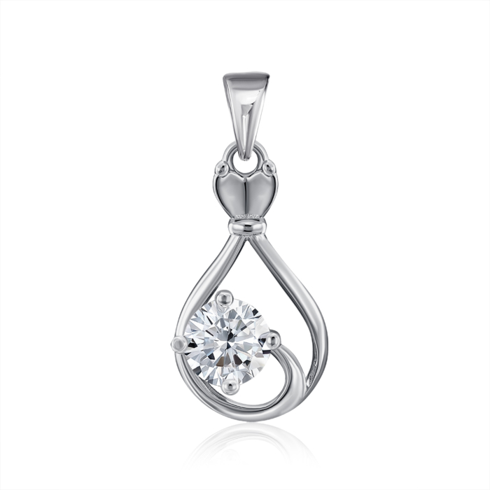 Срібна підвіска з фіанітом. Артикул SP00882-P/12/1