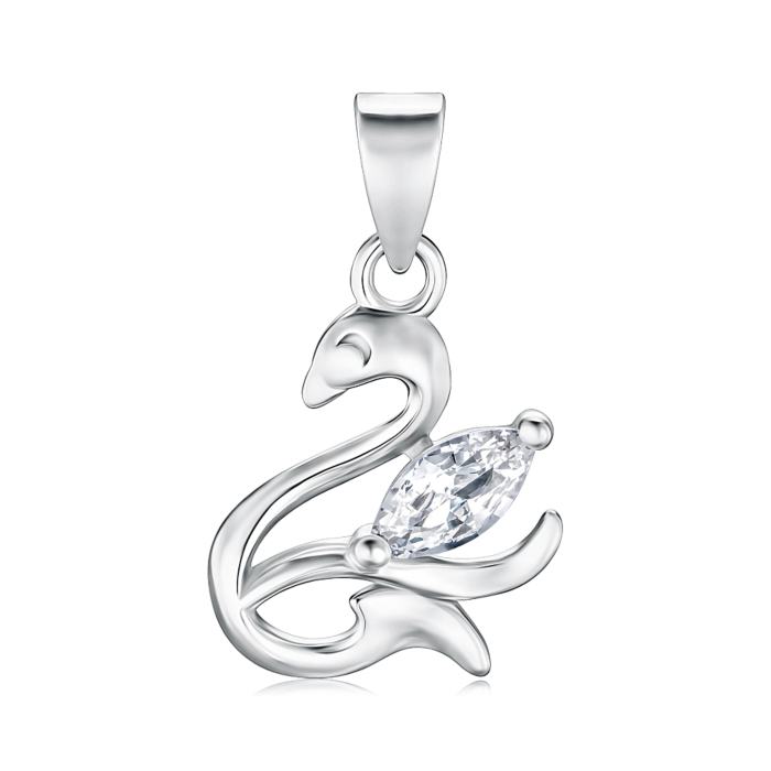 Срібна підвіска з фіанітом SP00985-P/12/1