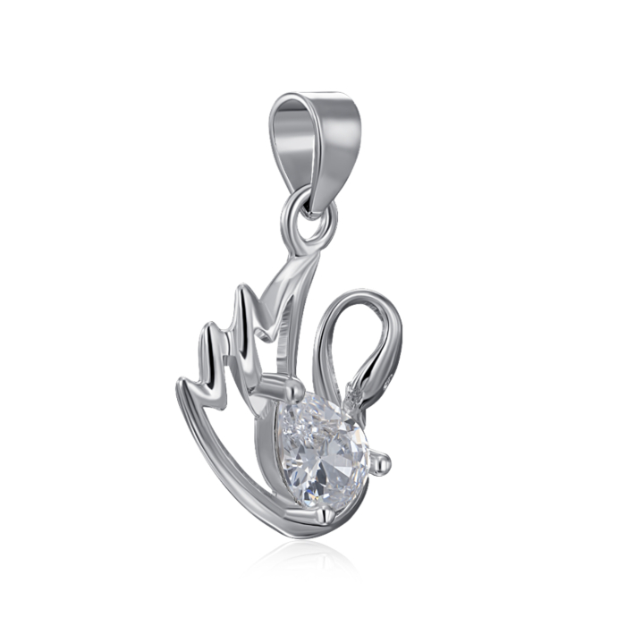 Срібна підвіска з фіанітом. Артикул SP00989-P/12/1