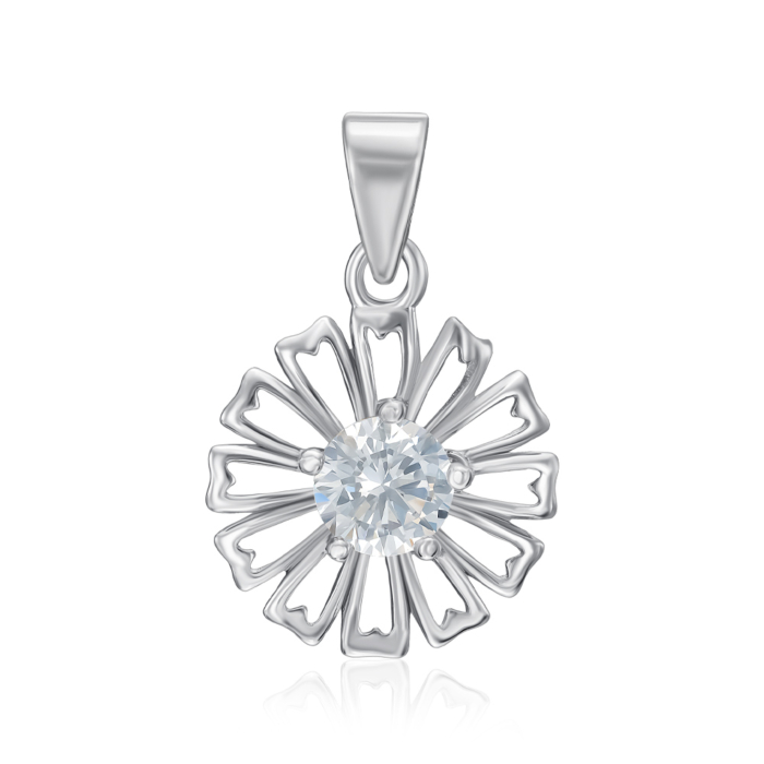 Срібна підвіска з фіанітом. Артикул SP01007-P/12/1