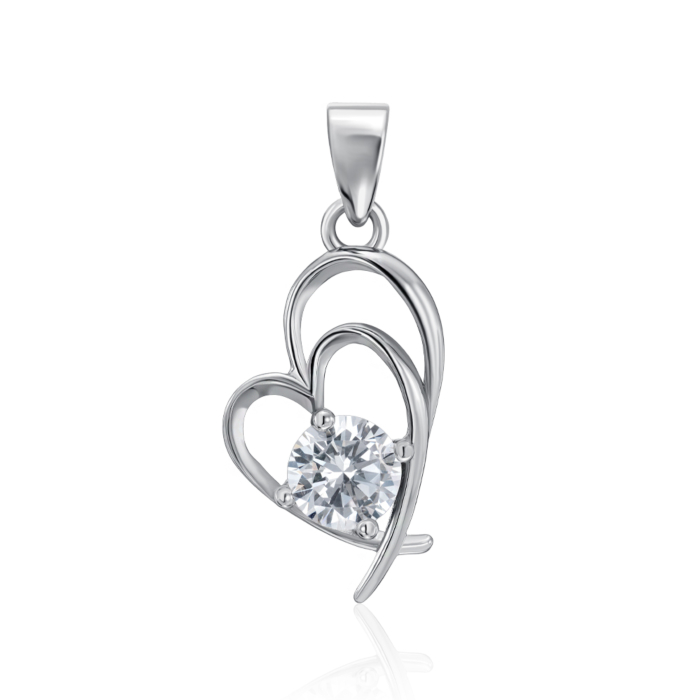 Срібна підвіска з фіанітом. Артикул SP01009-P/12/1