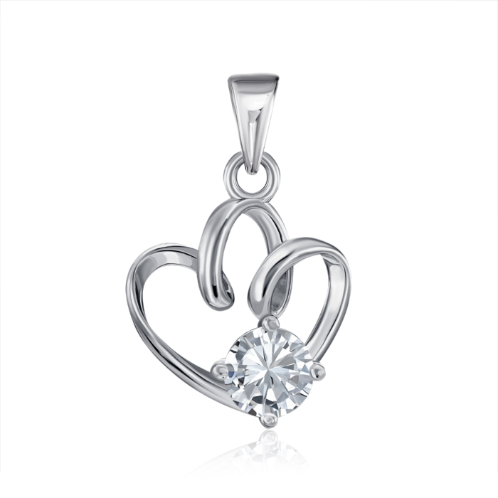 Срібна підвіска з фіанітом. Артикул SP01010-P/12/1